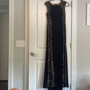 XSCAPE black full length gown